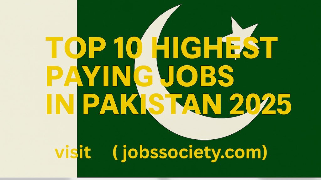 Top 10 Highest Paying Jobs in Pakistan 2025 Banner with Pakistan Flag